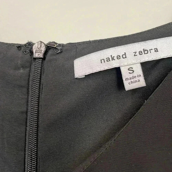 ❤️2/$50❤️Naked Zebra Spaghetti Straps Above Knee  Black Little Dress-size S - Picture 3 of 8